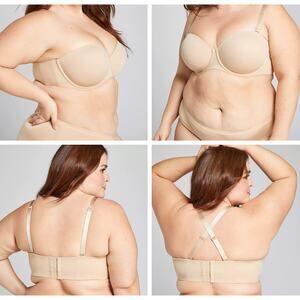 Cacique Lightly Lined Multi-Way Strapless Bra 44 B